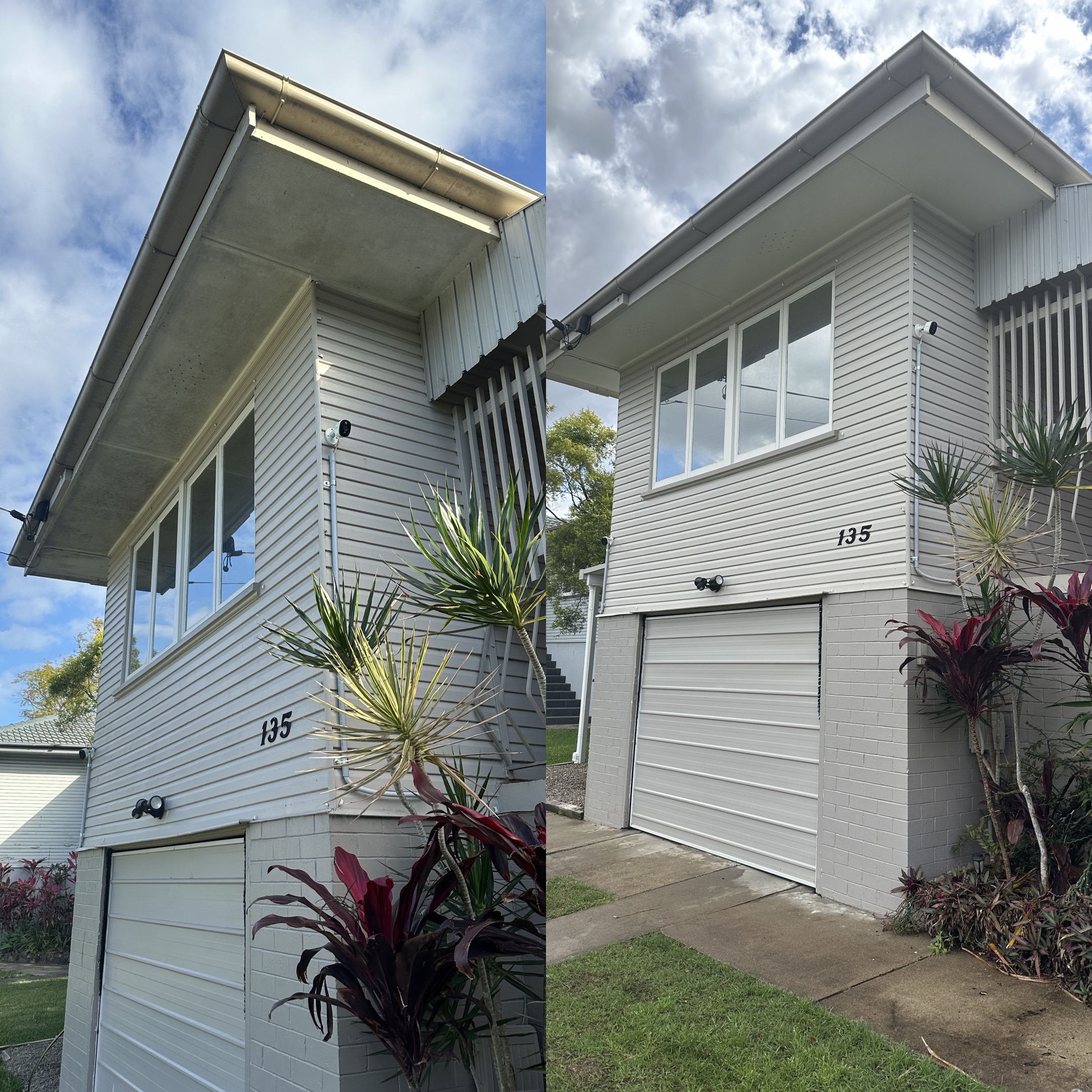 Modern house exterior after professional washing