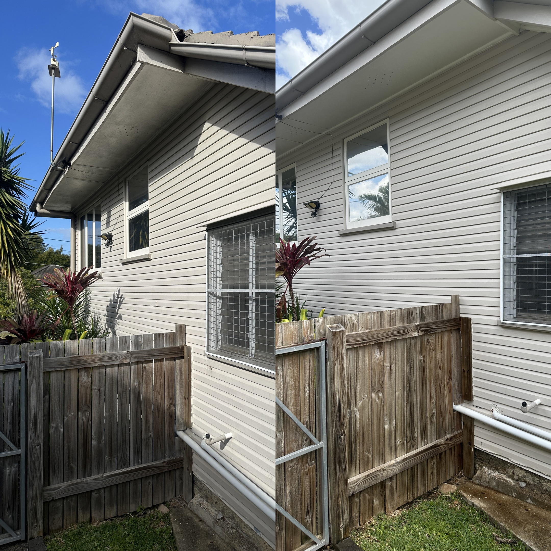 House exterior showing clean siding and windows